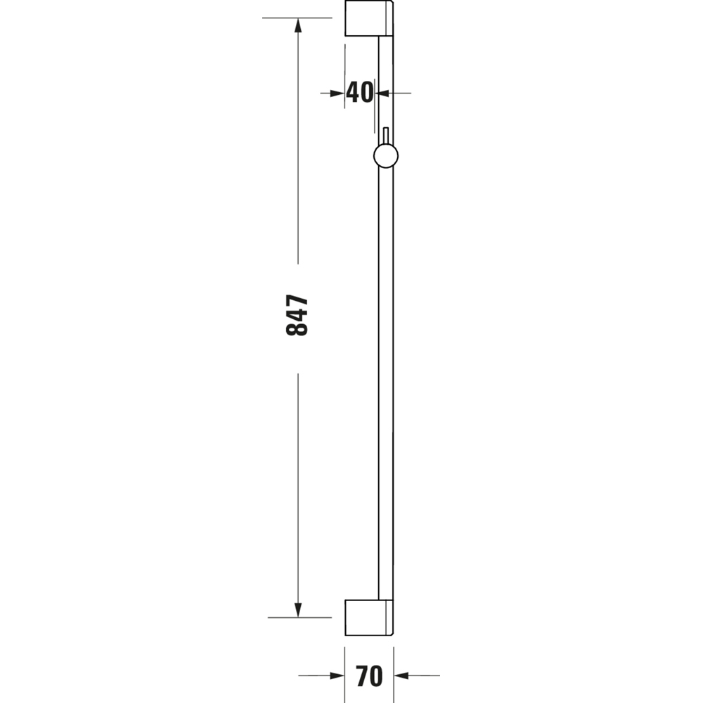 Duravit Stainless Steel Shower Rail 900mm Image 6