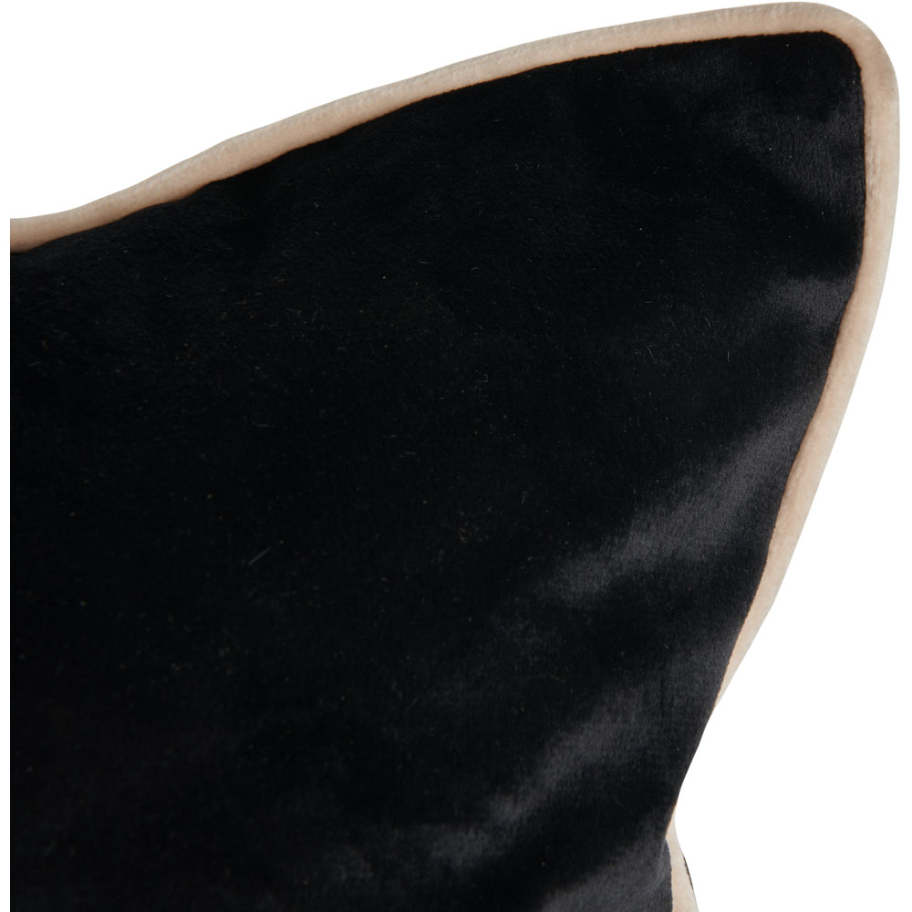 Wilko Black Velour Cushion with Piping 43 x 43cm Image 3