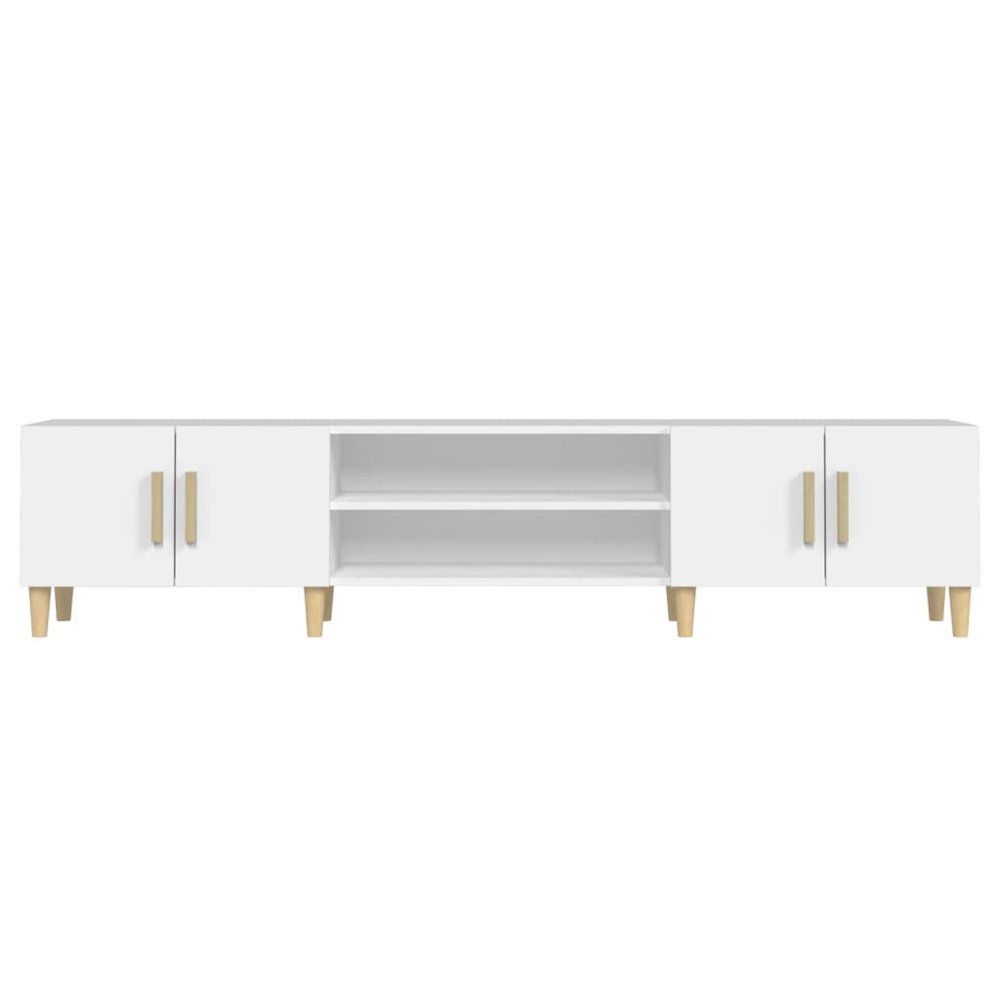 vidaXL 4 Door 2 Shelf White TV Cabinet Image 6