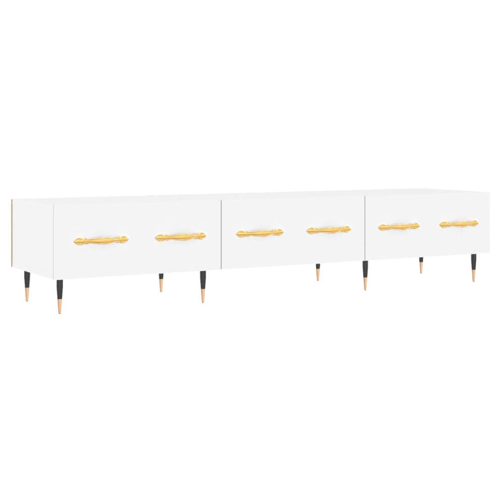 vidaXL 3 Drawer White TV Cabinet Image 2