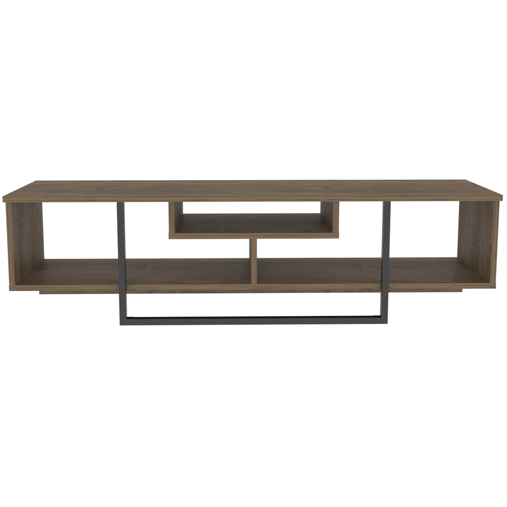 Decorotika Asal 3 Shelf Walnut and Black Modern TV Unit Image 6
