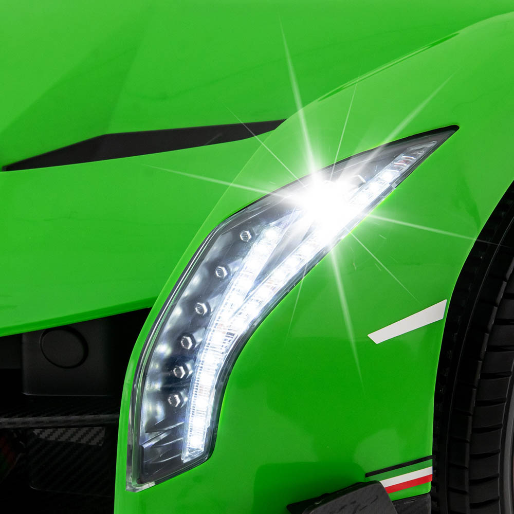 Costway Kids Green Lamborghini 4WD Ride On Sports Car with Taillight 12V Image 3