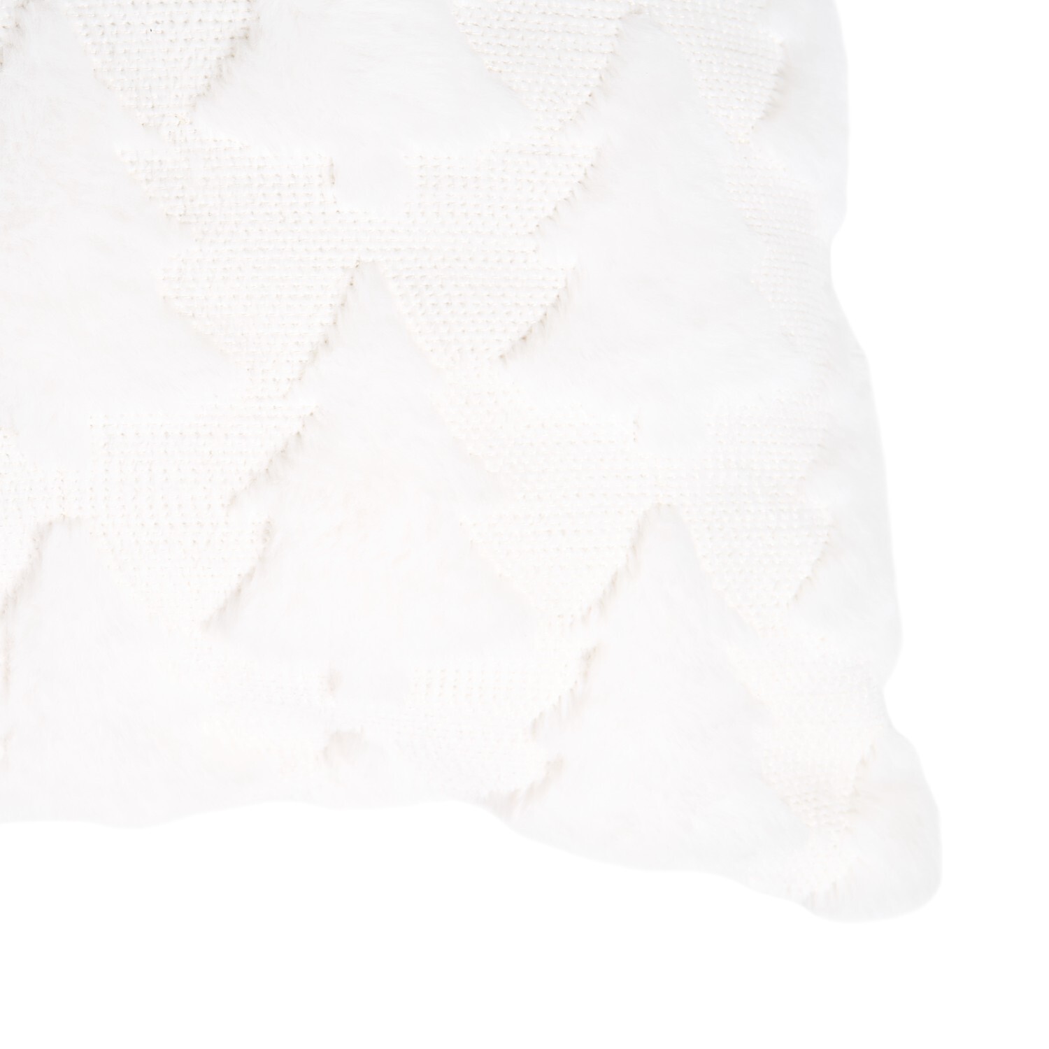 Faux Fur Tree Cushion White Image 2