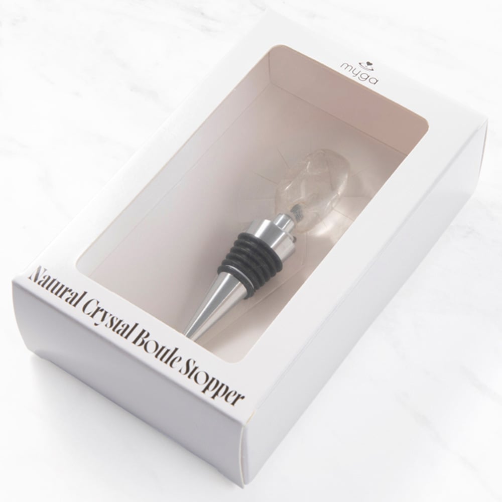 Myga Rock Quartz Crystal Bottle Stopper Image 2