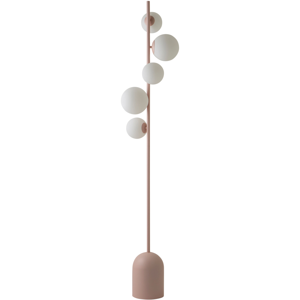 ValueLights Marlow Blush Pink Globe LED Floor Lamp Image 1