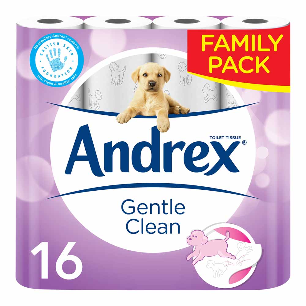 Andrex Gentle Clean Family Bathroom Tissue 16 Roll Image 2