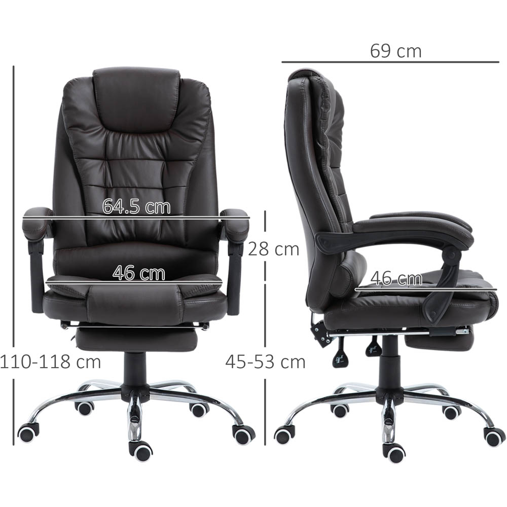 Portland Brown PU Leather Swivel Executive Office Chair Image 7