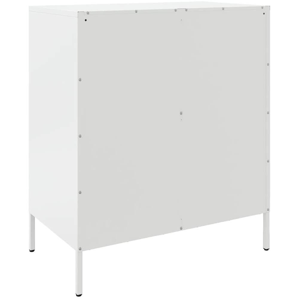 vidaXL 4 Door Steel White Sideboard Image 6