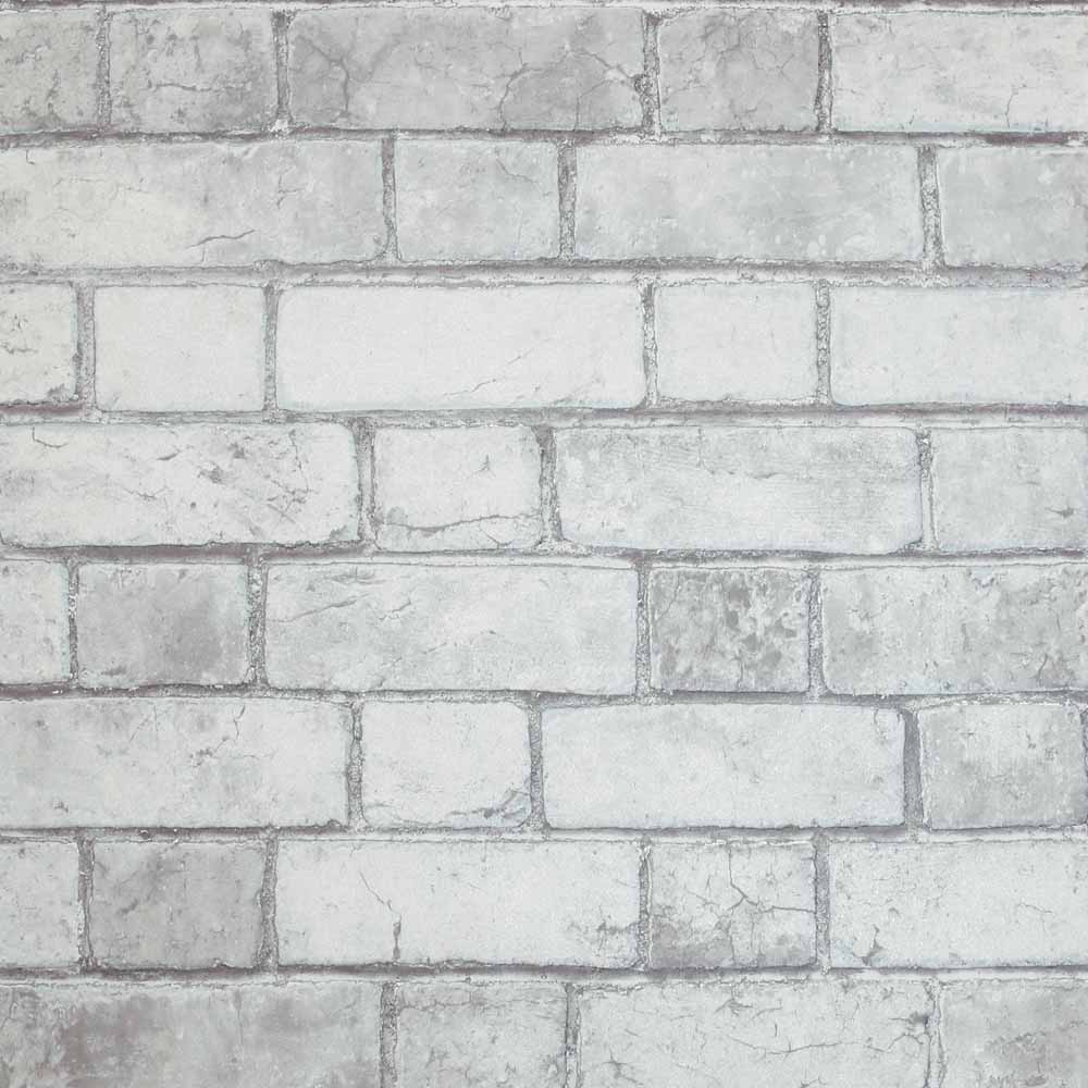 Arthouse Brickwork White Wallpaper Image 1