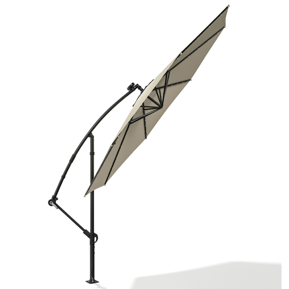 Living and Home Beige LED Cantilever Parasol 3m Image 3