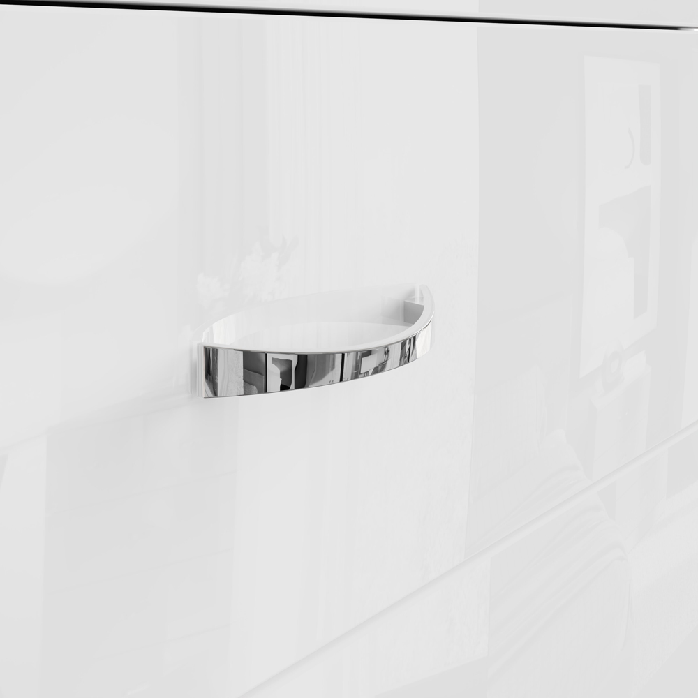 FWStyle Chilton 3 Drawer White Gloss Chest of Drawers Image 4