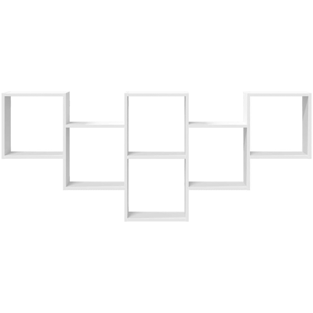 vidaXL 8 Shelf White Floating Wall Shelf Image 3