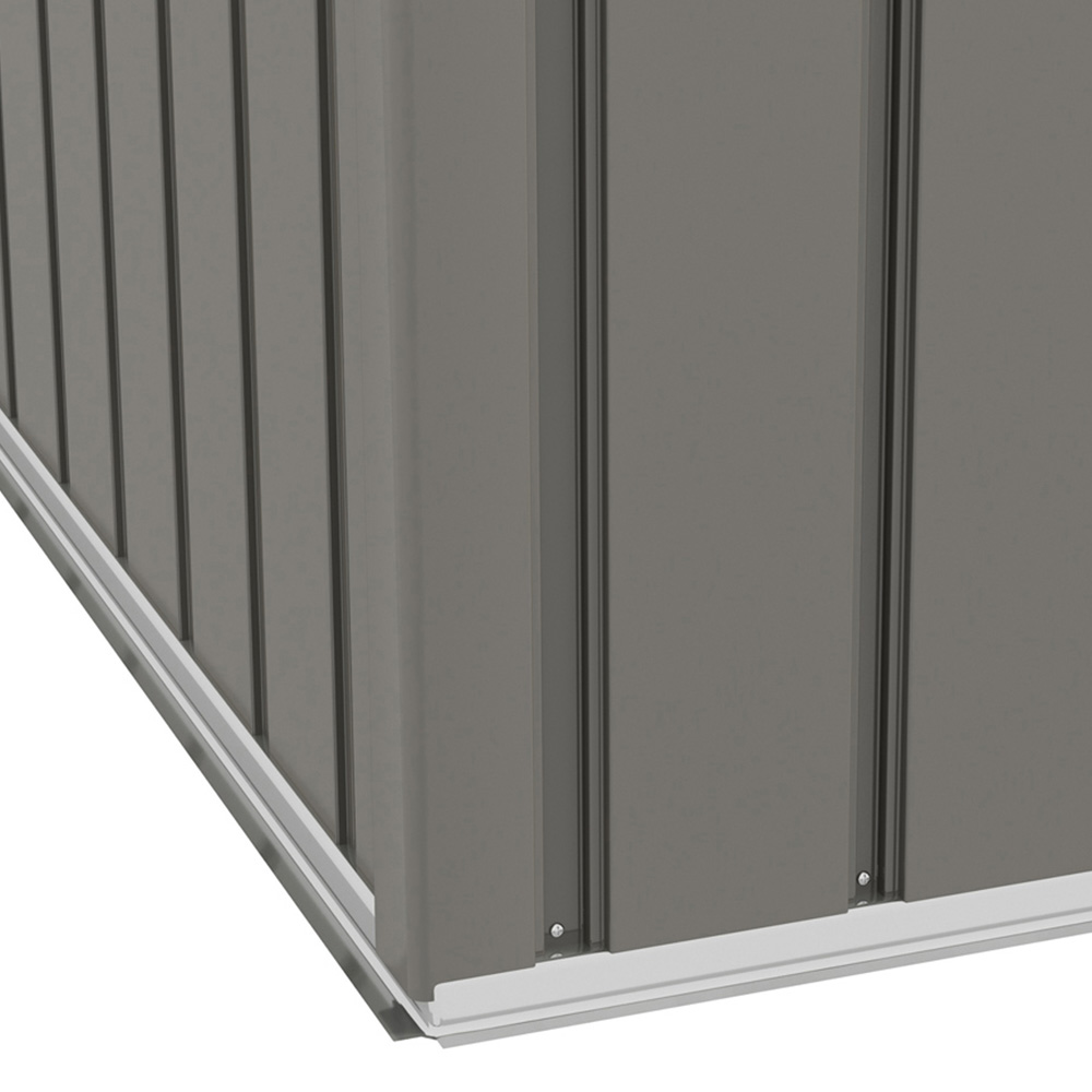 Outsunny 8 x 6ft Light Grey Double Sliding Door Metal Garden Storage Shed Image 3
