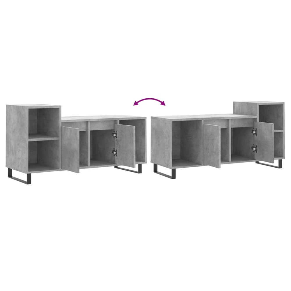 vidaXL 2 Door 3 Shelf Concrete Grey TV Cabinet Image 9