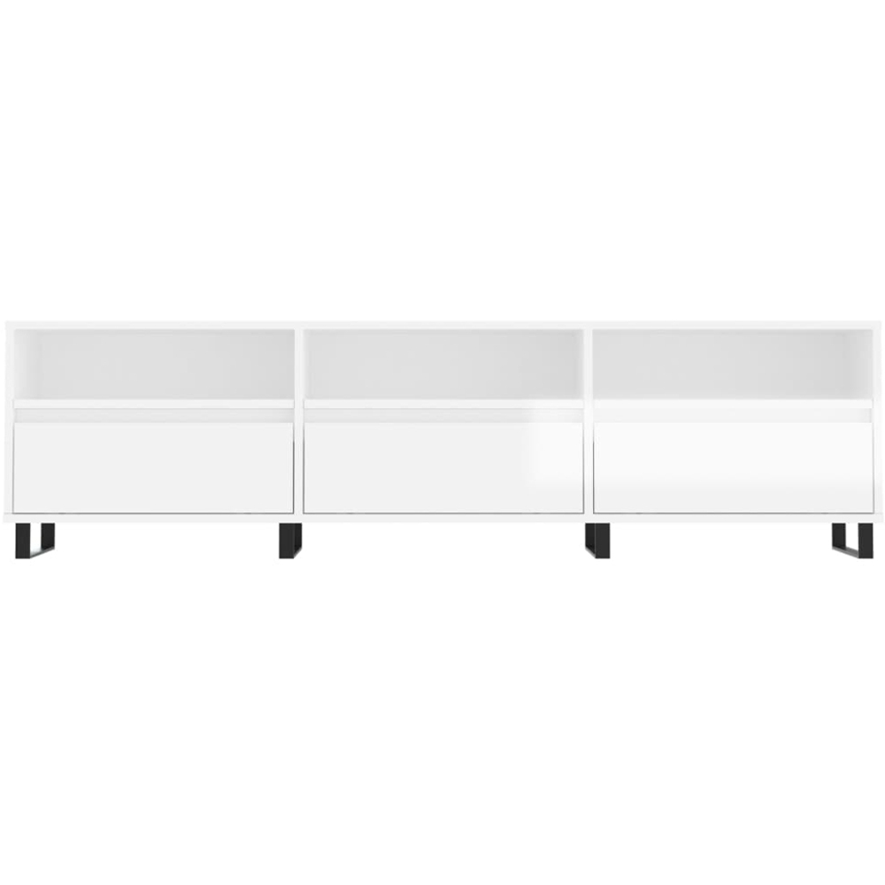 vidaXL 3 Door 3 Shelf High Gloss White TV Cabinet Image 5