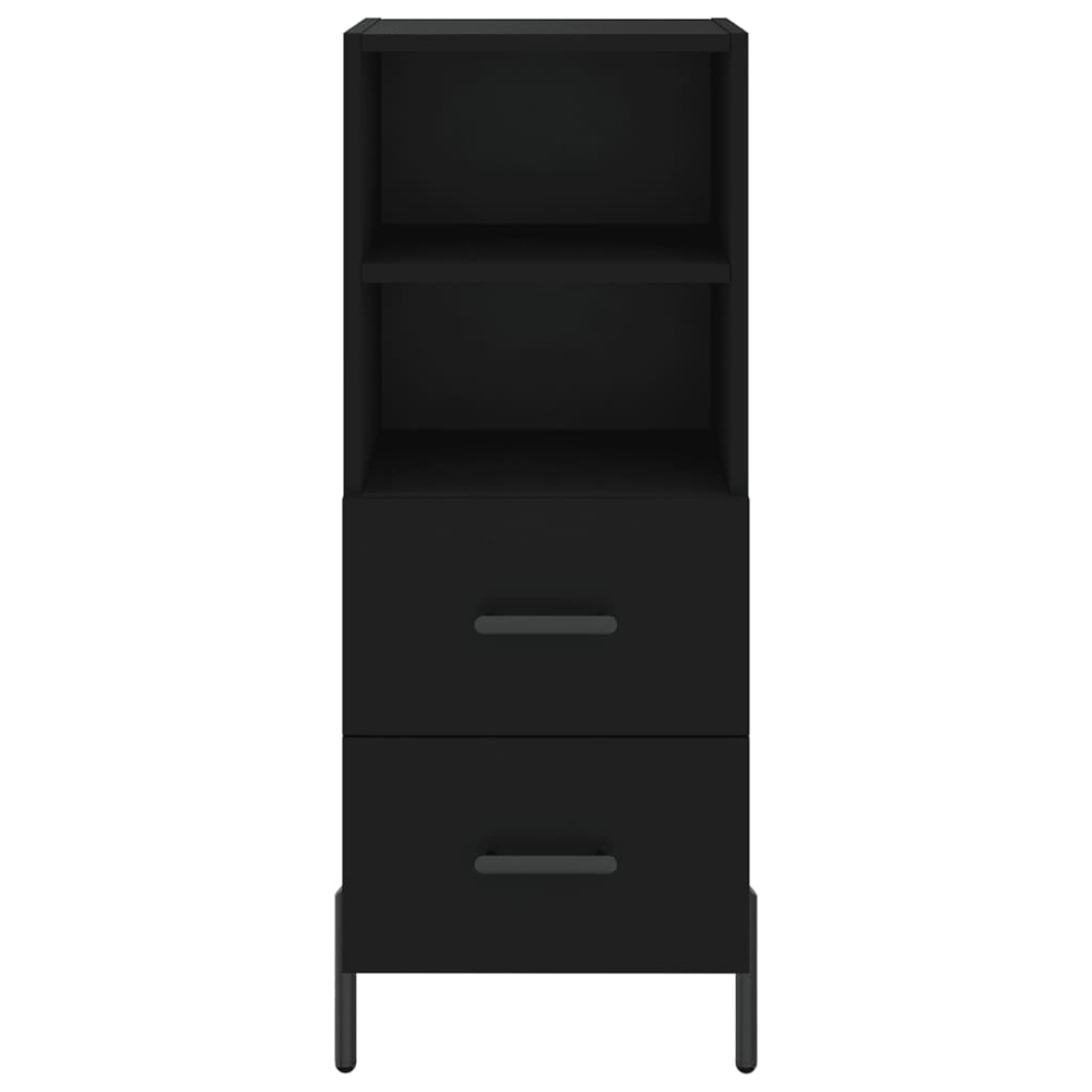 vidaXL 2 Drawer Single Shelf Black Oak Sideboard Image 6