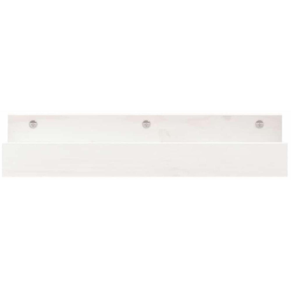 vidaXL 50 x 12 x 9cm Set of 2 White Solid Wood Pine Wall Shelf Image 4