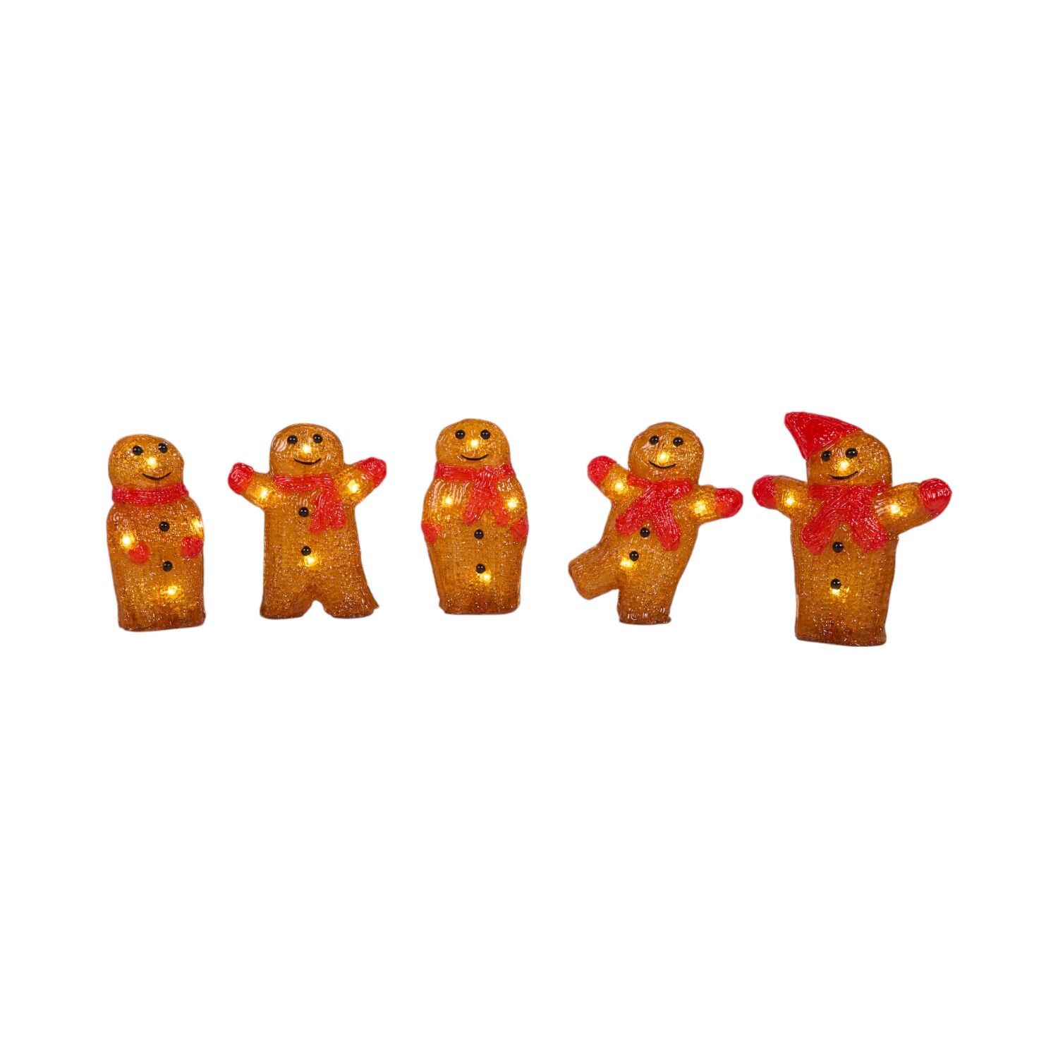 5 Piece Acrylic Gingerbread String Light Brown Image 2