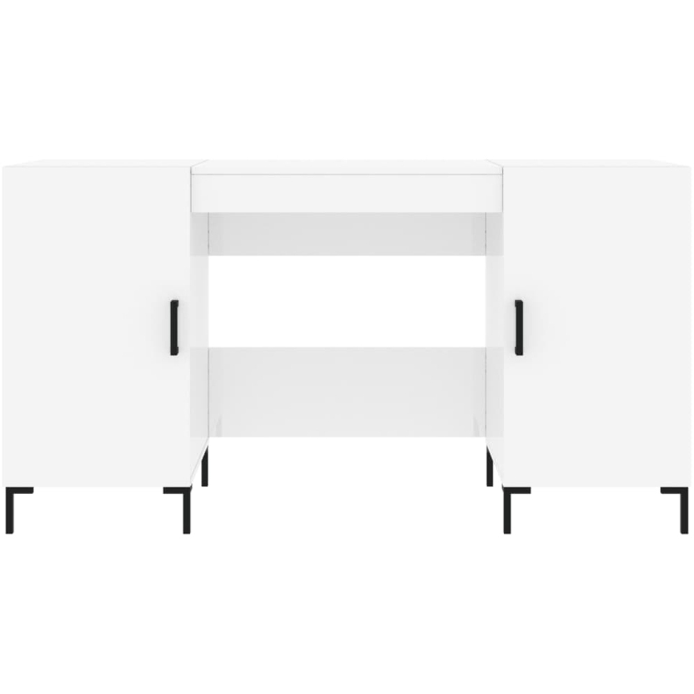 vidaXL 2 Door Computer Desk High Gloss White Image 5