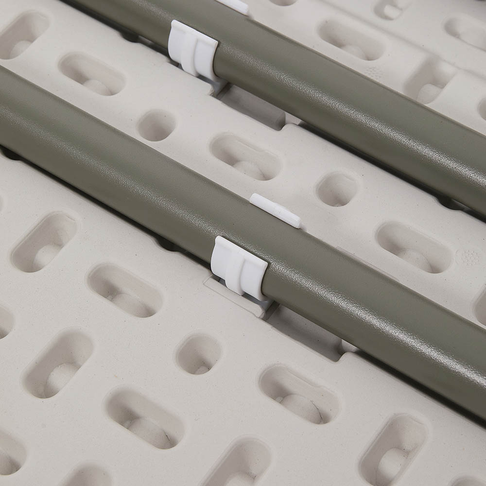 Living and Home White Outdoor Square Folding Camping Table with Handle Image 3