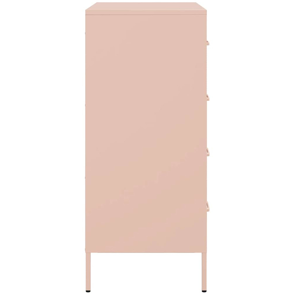 vidaXL 4 Drawer Pink Steel Industrial Style Sideboard Image 7