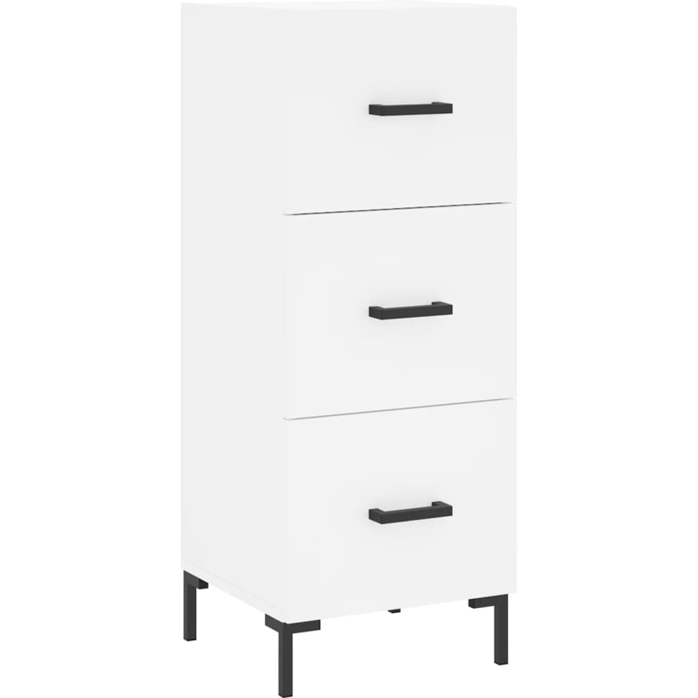 vidaXL 3 Drawer White Narrow Sideboard Image 2