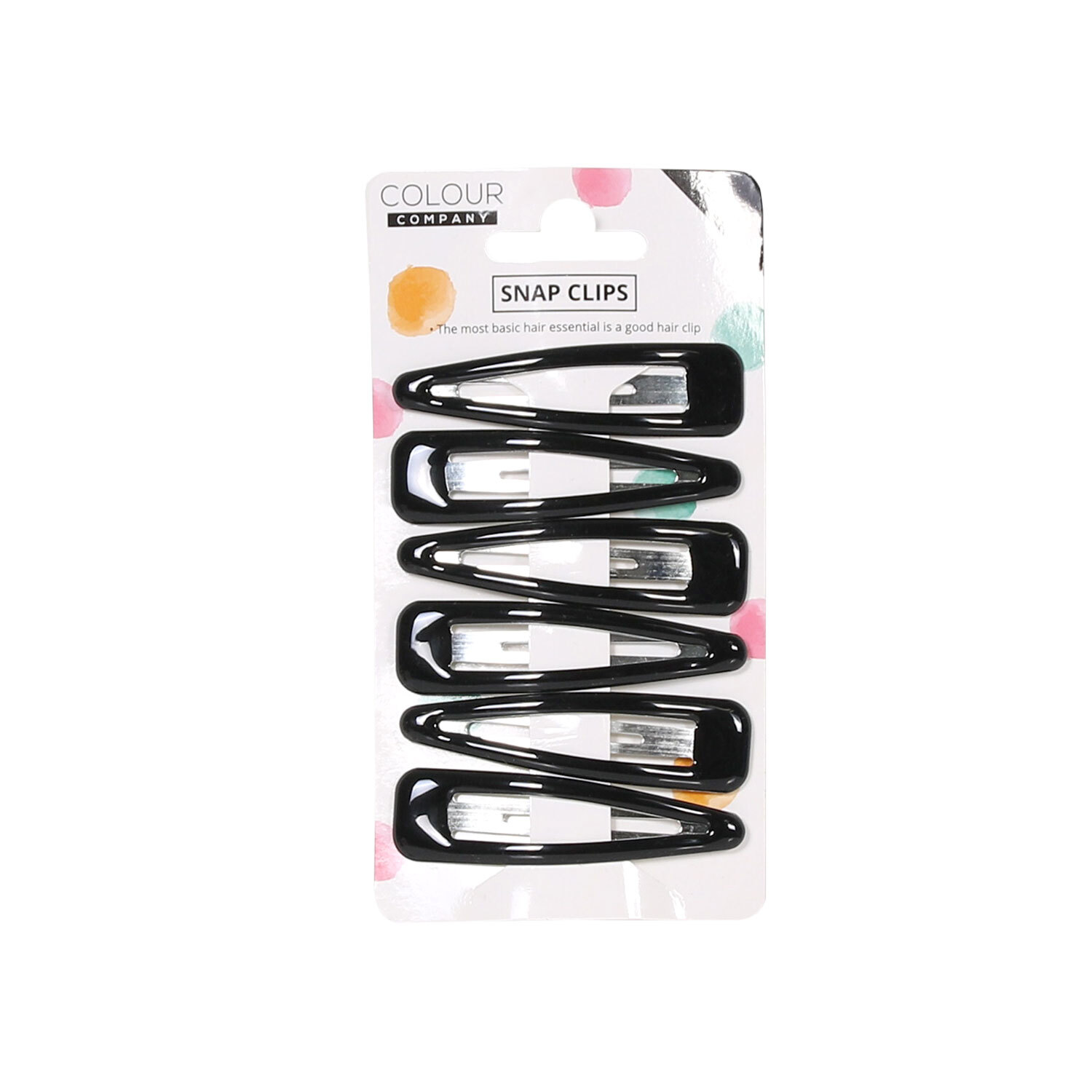 Pack of 6 Black Snap Clips Image