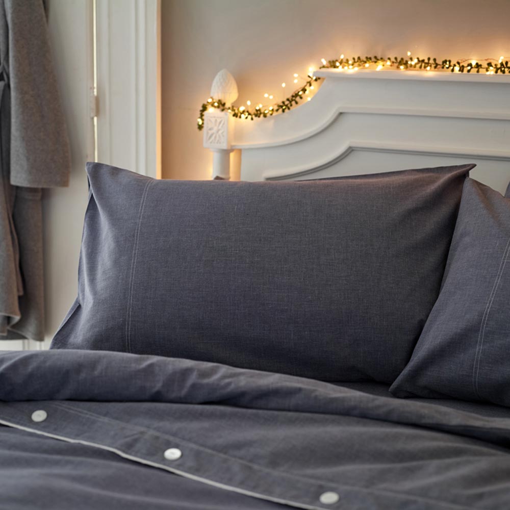 Deyongs Southwick Navy Pillowcase 2 Pack Image 4