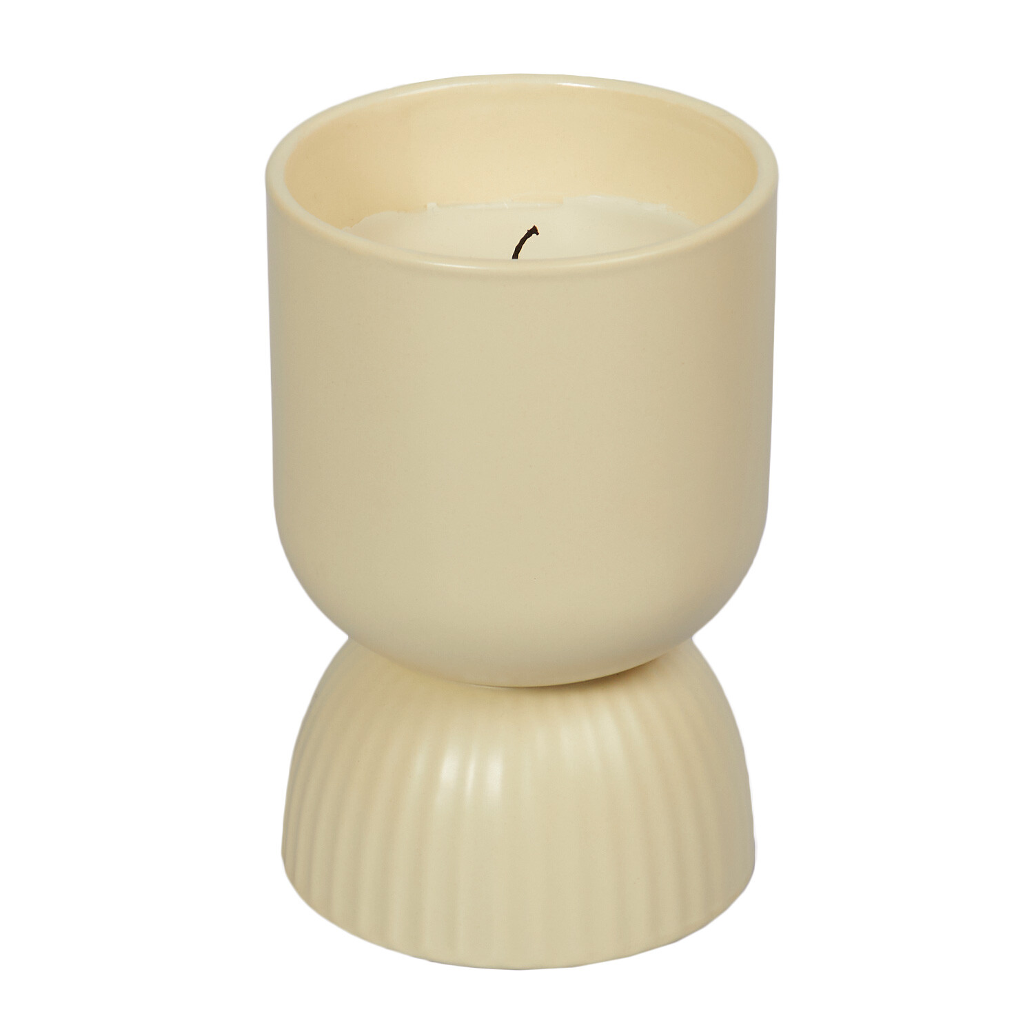 White Musk & Warm Vanilla Ceramic Candle - Cream Image 1
