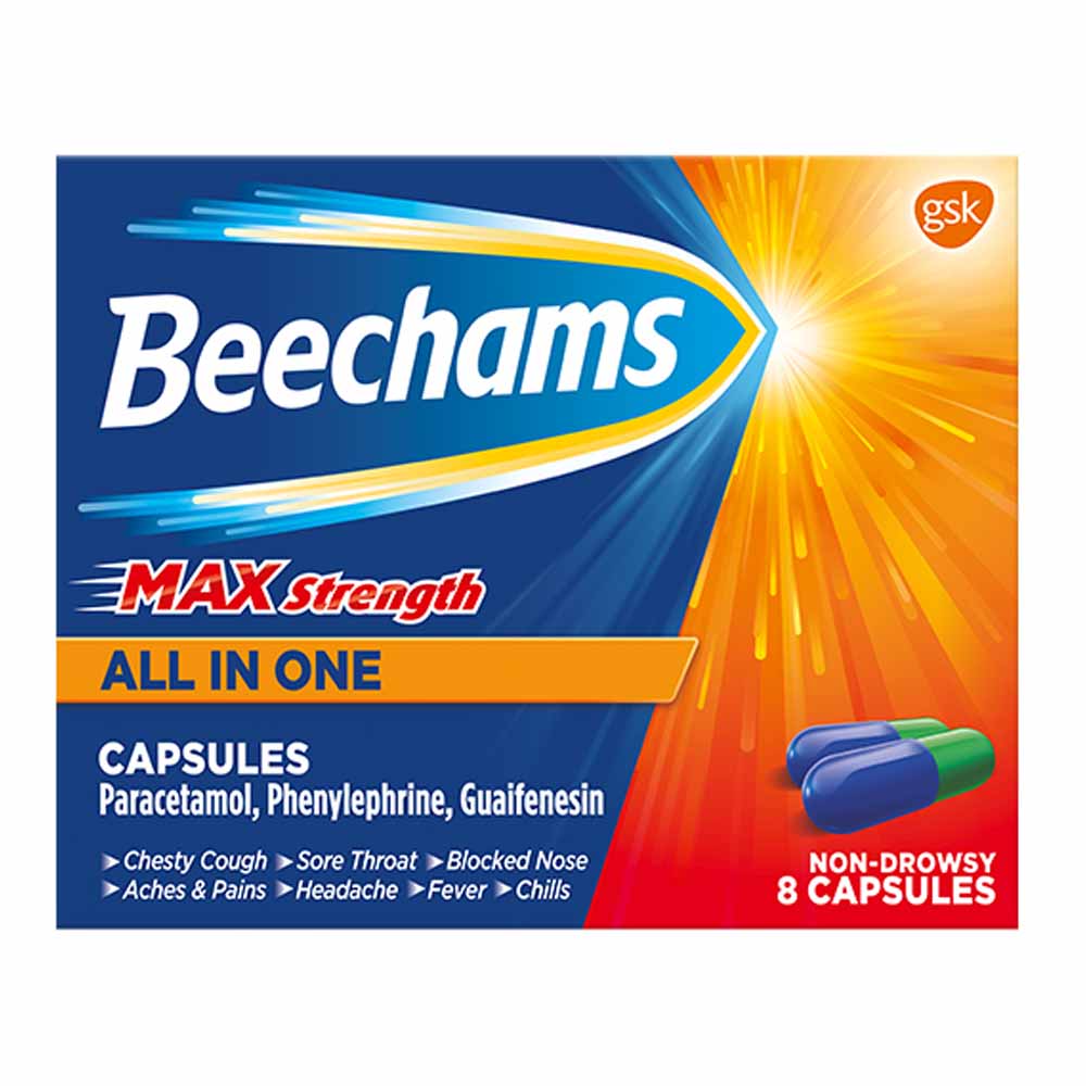 Beechams Max Strength All In One Capsules 8 pack  - wilko
