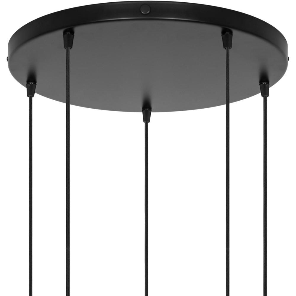 Nordlux Luana 5-Exits Black Metal Pendant Light Canopy Image 3