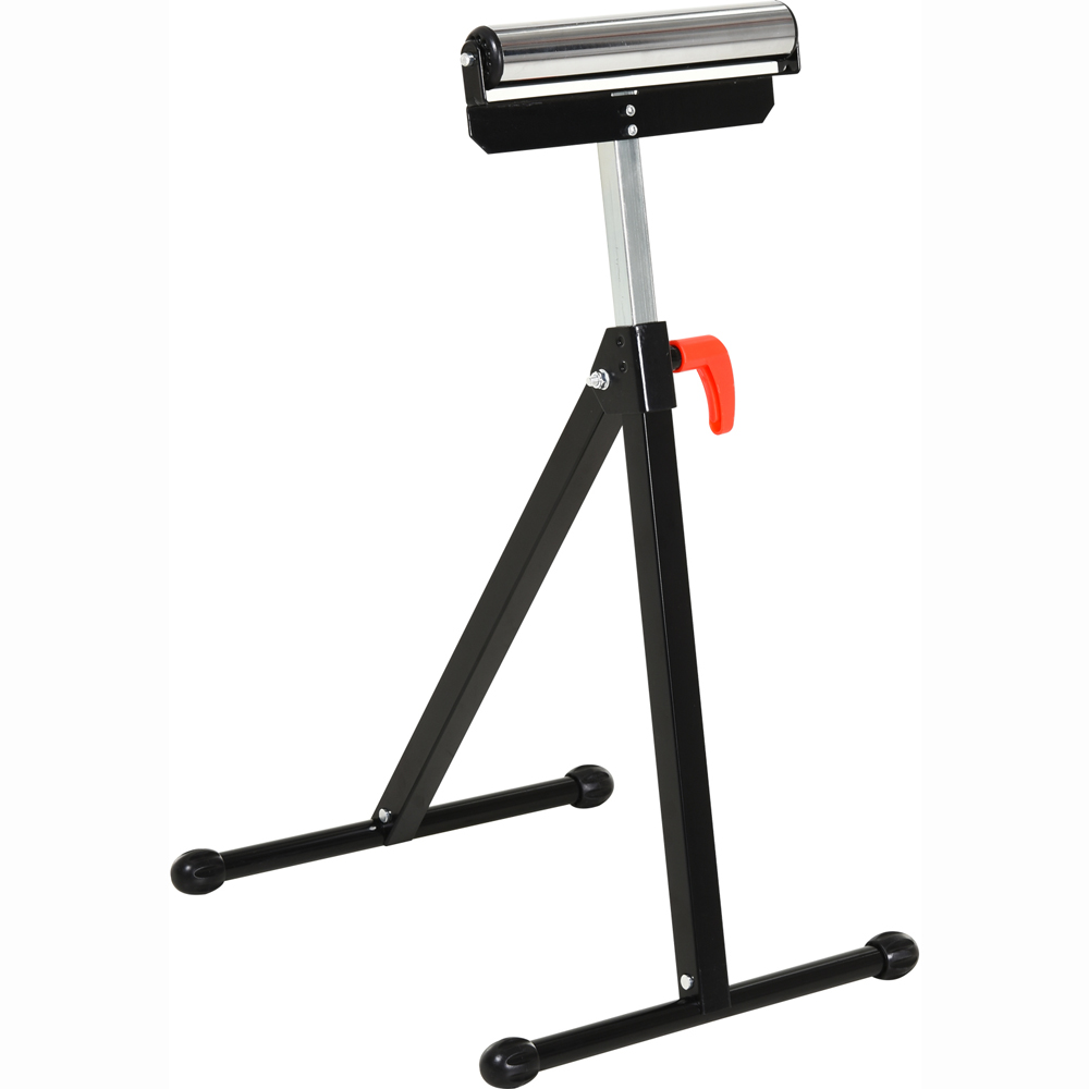 HomCom Black Folding Roller Stand Support Image 7