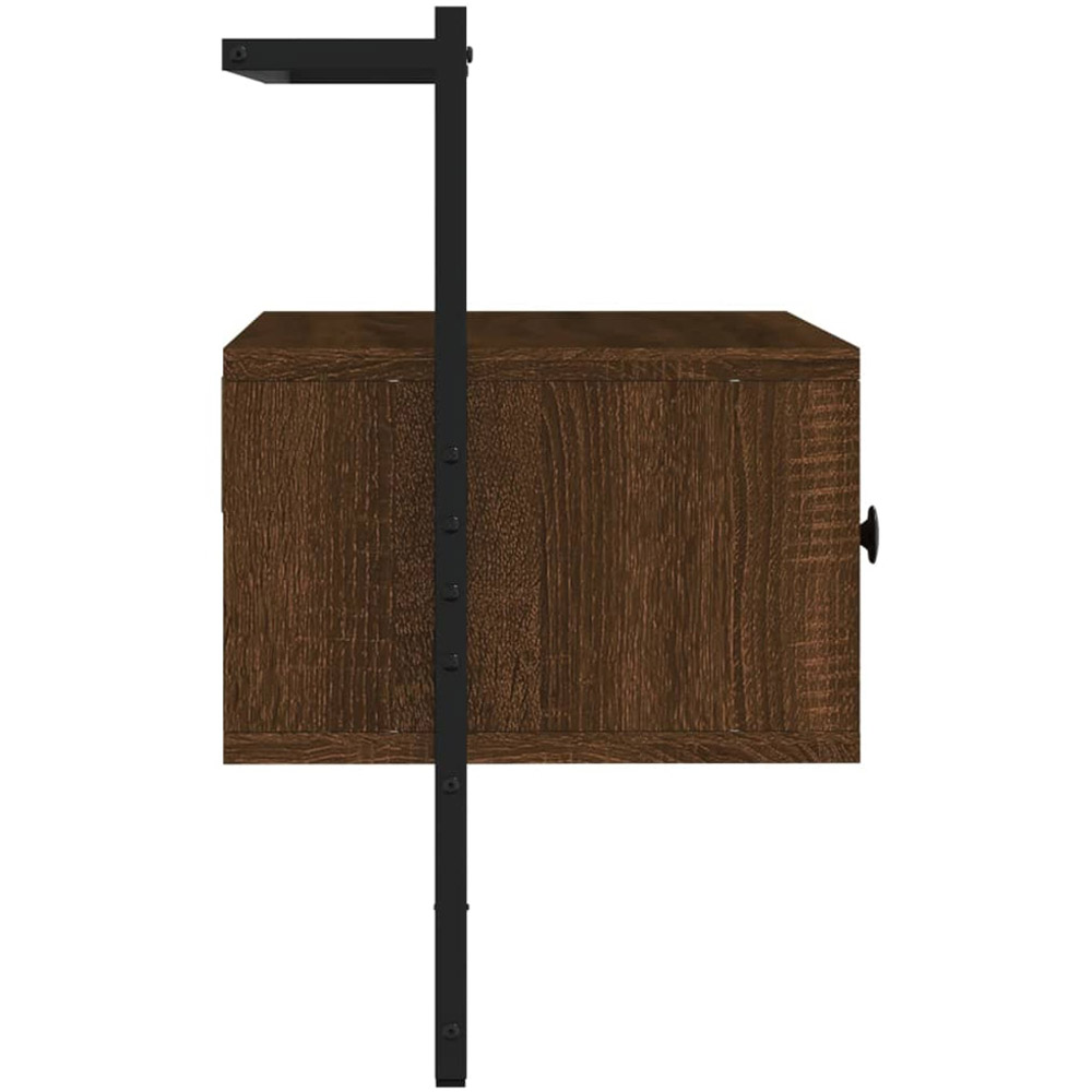 vidaXL 2 Drawer Brown Oak and Black Wall Mounted TV Cabinet Image 4