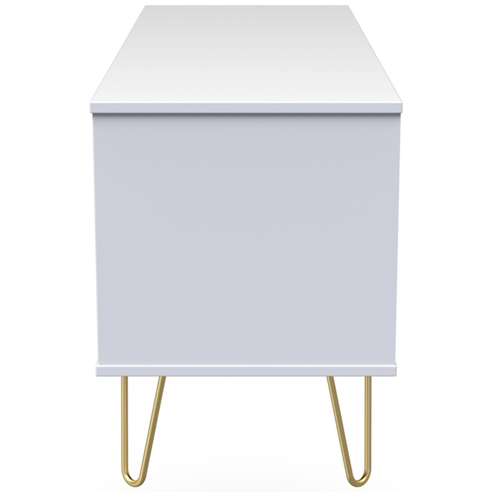 Crowndale Diamond 4 Drawer Matt White Chest of Drawers Image 4