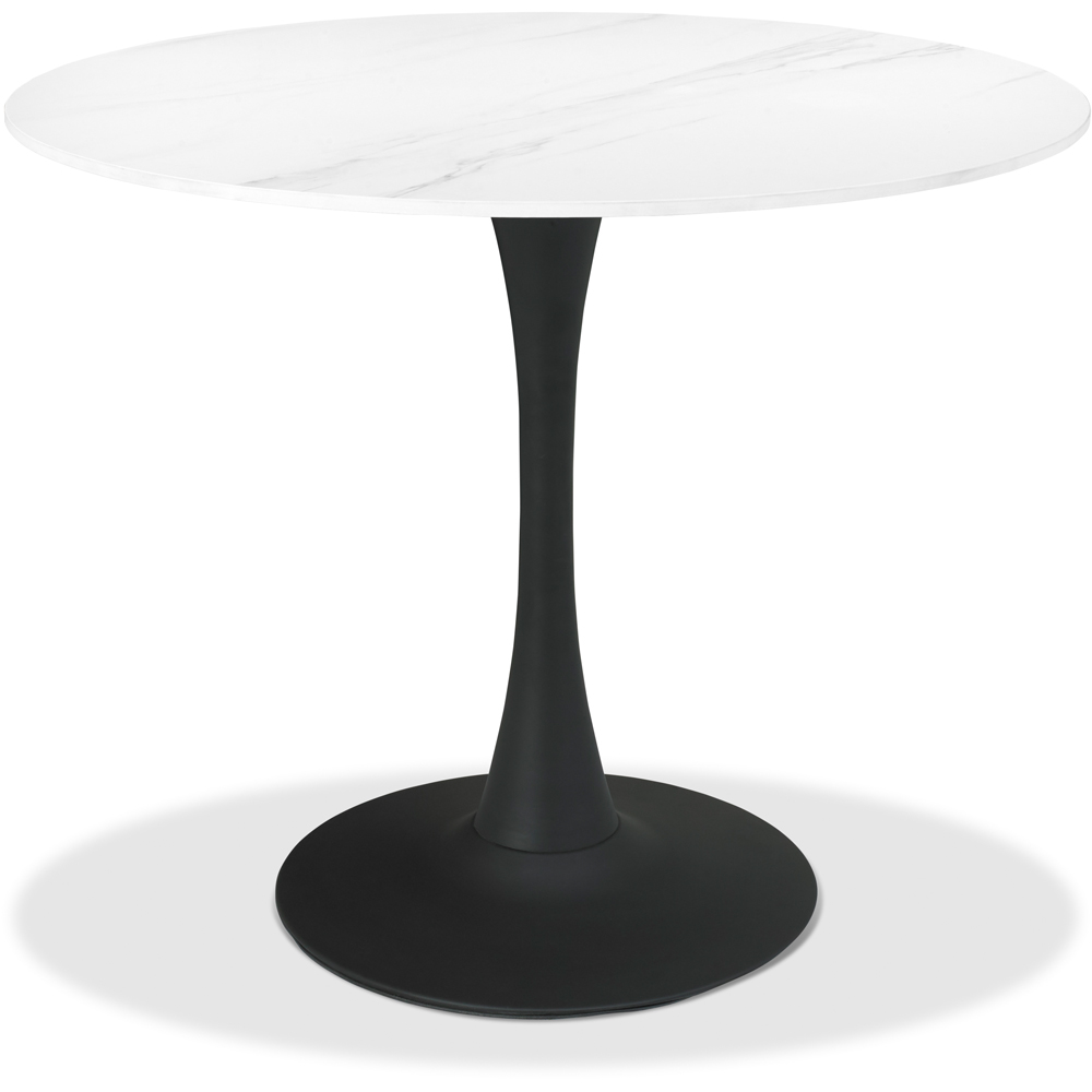 Bentley Designs Mason 4 Seater White Sintered Stone Circular Dining Table Image 2