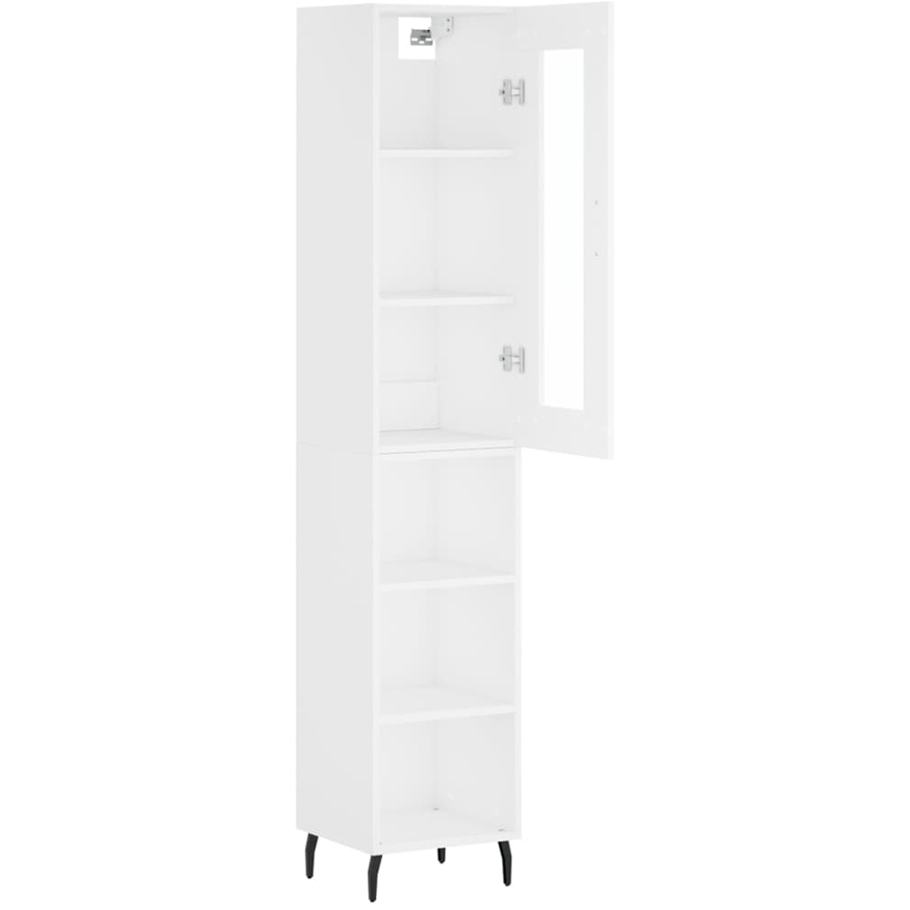 vidaXL Single Door 6 Shelf White Highboard Image 4