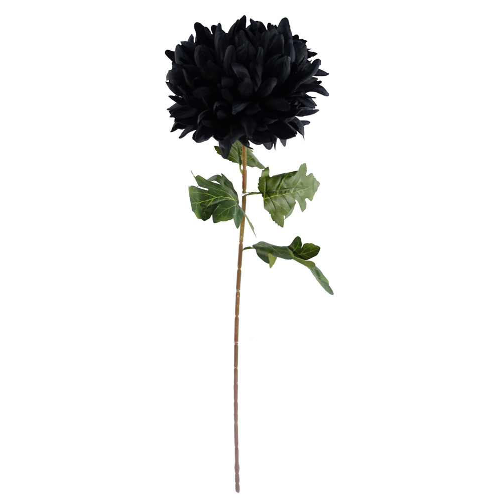 Leaf Black Extra Large Reflex Chrysanthemum Single Stem Artificial Flower 2.5ft 6 Pack Image 2