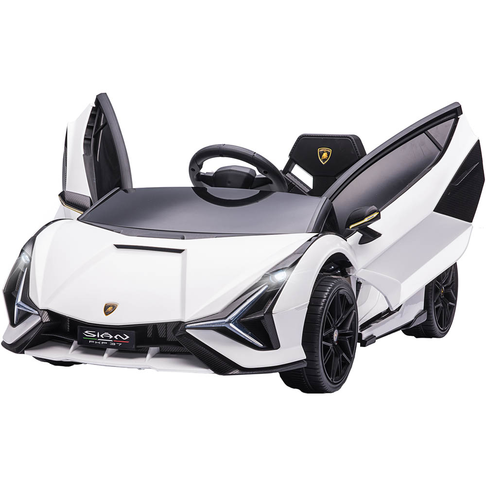 Tommy Toys Lamborghini Sian Kids Ride On Electric Car White 12V Image 1