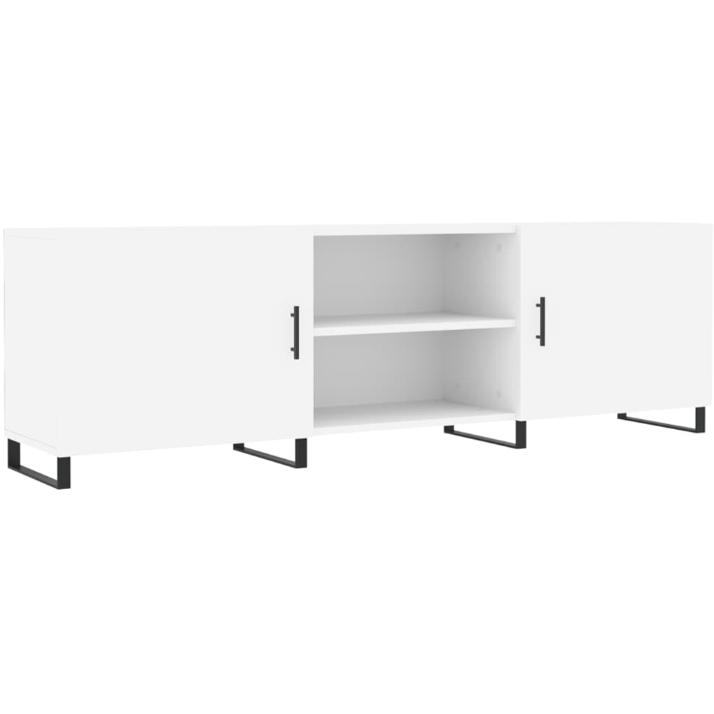 vidaXL 2 Door 2 Shelf White TV Cabinet Image 2