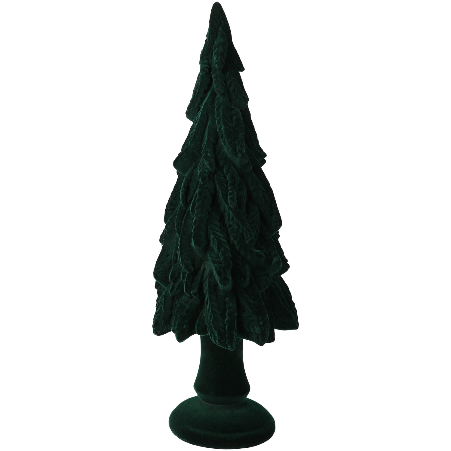 Flocked Velvet Tree Christmas Decoration - Green Image 1