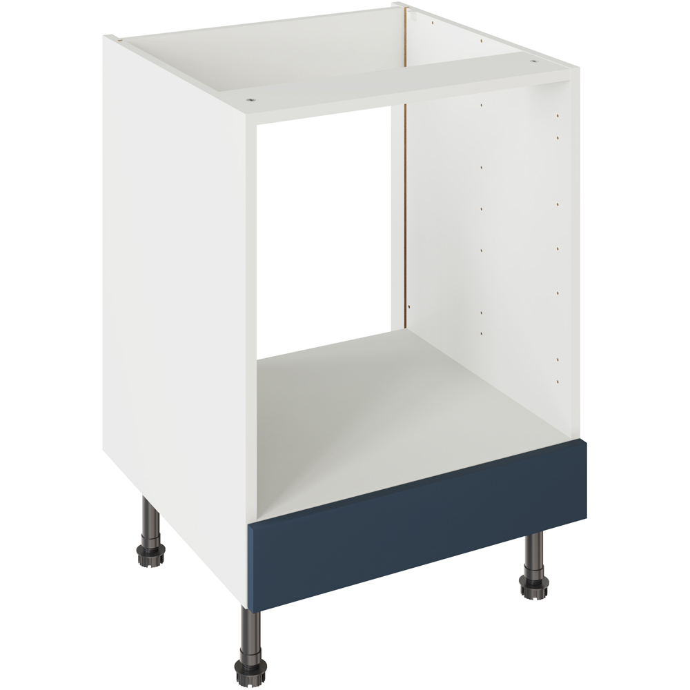 Kitchen Kit J-Pull Matt Indigo Blue Oven Base Kitchen Cabinet Flatpack 600mm Image 1