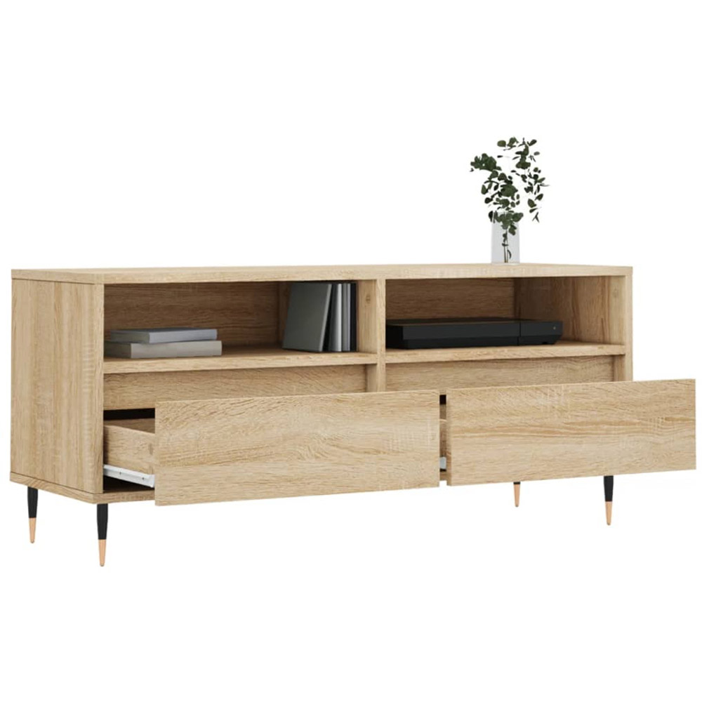 vidaXL 2 Drawer 2 Shelf Sonoma Oak TV Cabinet Image 4