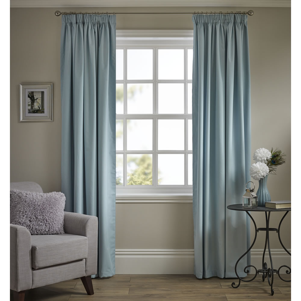 Wilko Duck Egg Thermal Blackout Curtain 167 x 183cm Image