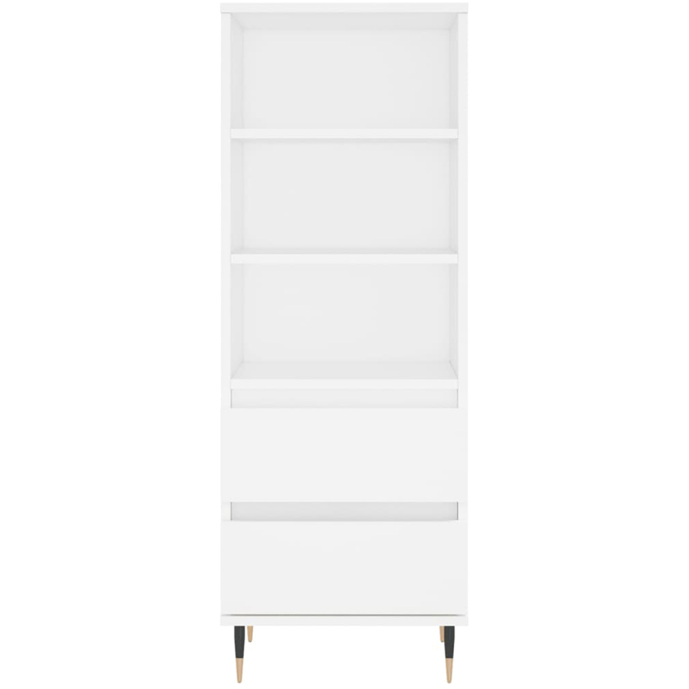 vidaXL 2 Drawer 3 Shelf White Highboard Image 5