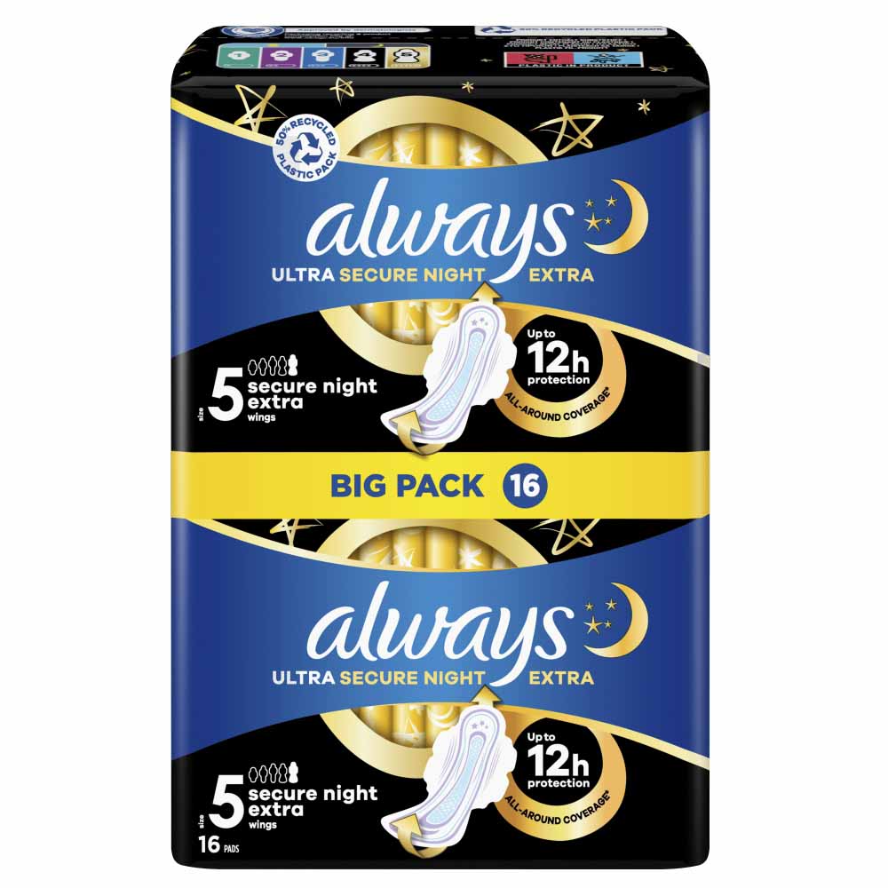 Always Ultra Night (Size 5) Wings 16 Pack Image 2