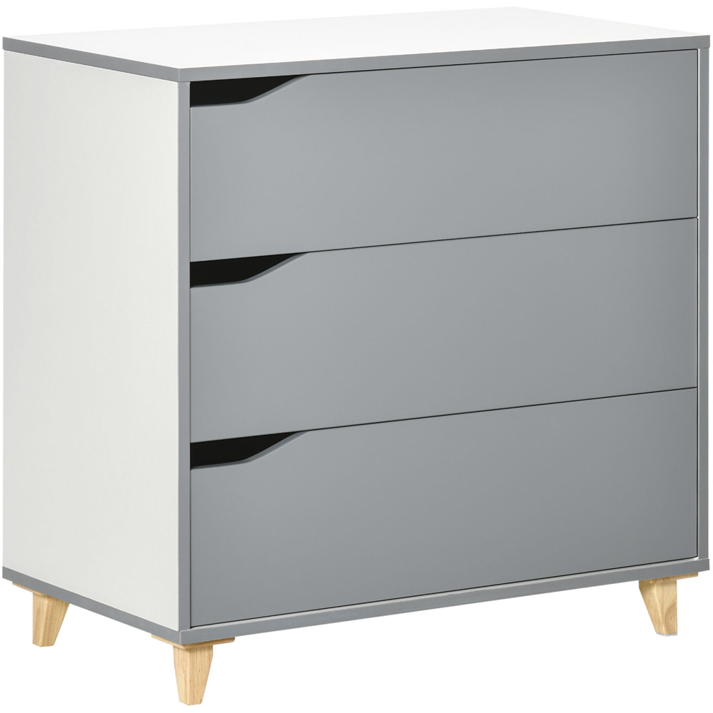 Portland 3 Drawer Grey Storage Cabinet Image 2