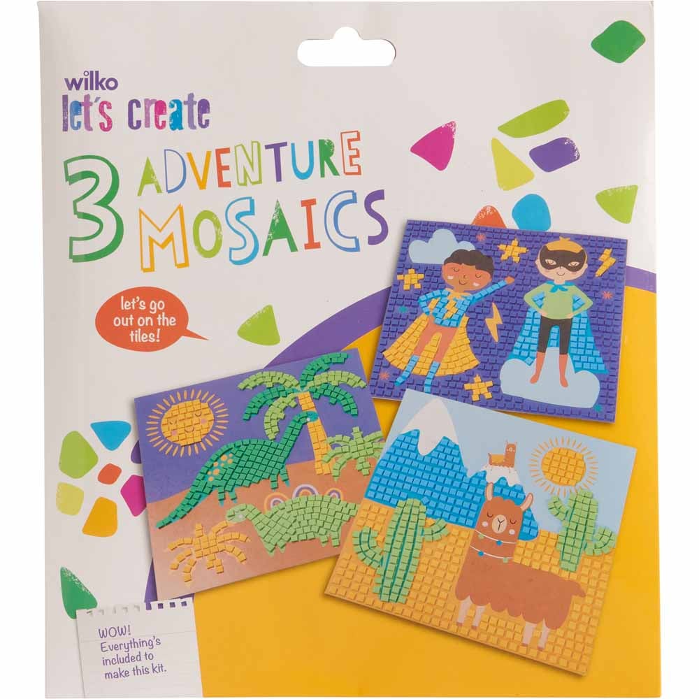 Wilko Foam Mosaic Art Dinosaurs 3pk Image 1