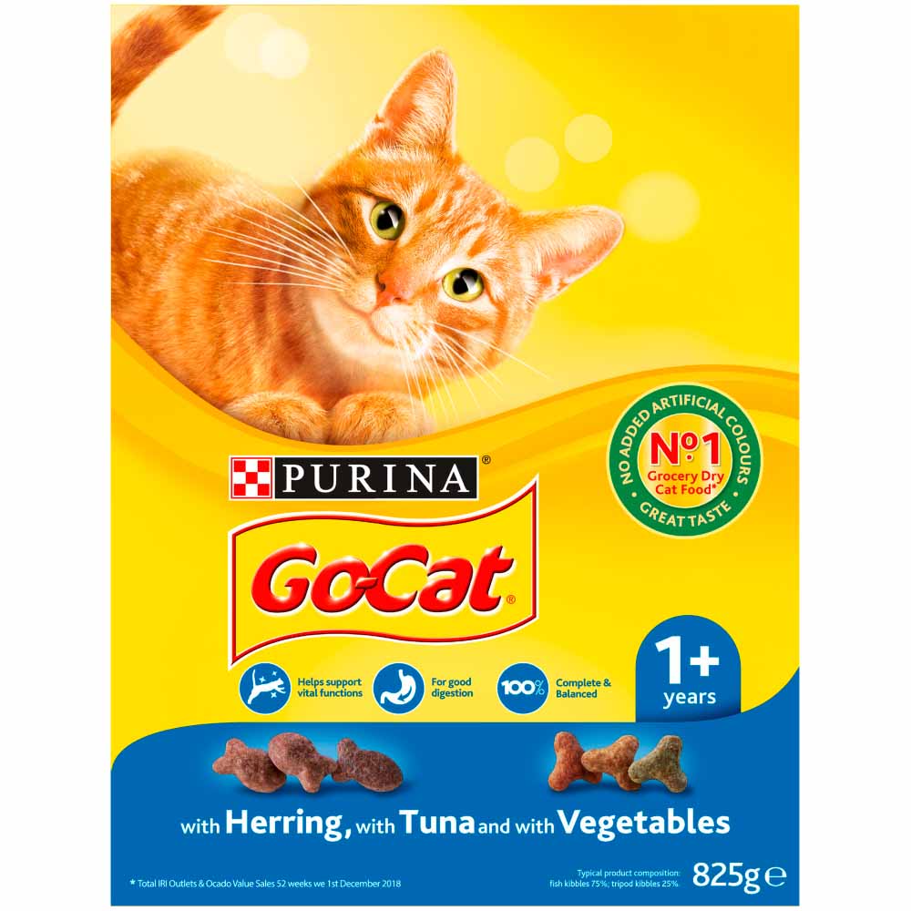Go-Cat Adult Dry Cat Food Tuna Herring and Veg 825g Image 2