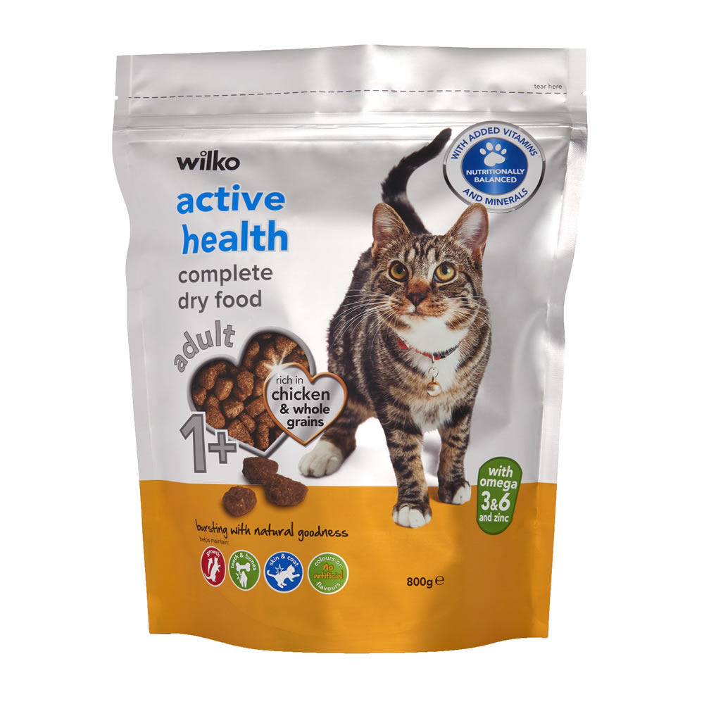 Wilko Active Health Chicken and Whole Grains Dry Cat Food 800g Image