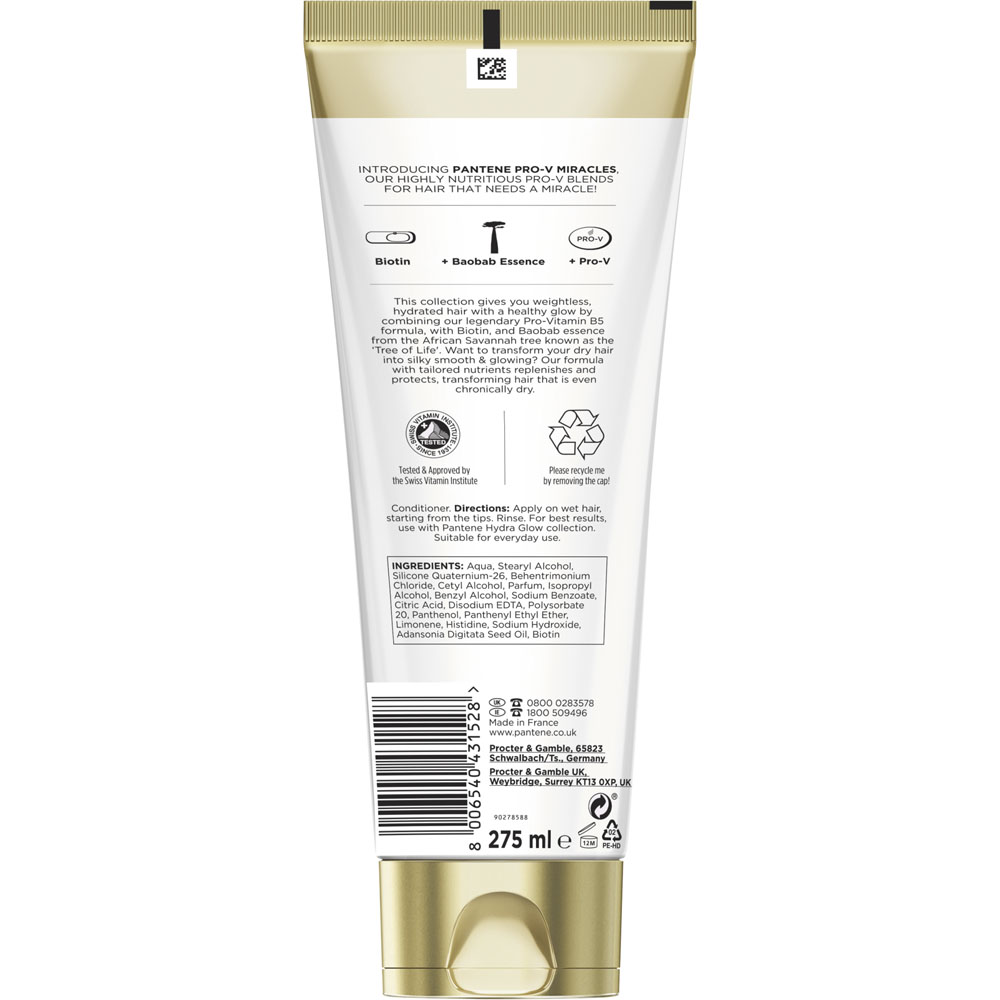 Pantene ProV Miracles Hydra Glow Quenching Hair Conditioner 275ml Image 2
